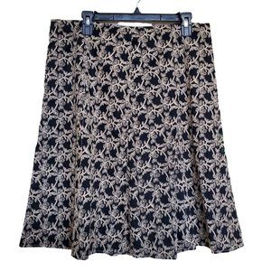 Axcess Skirt A-line Black Cream Embroidery Size 14